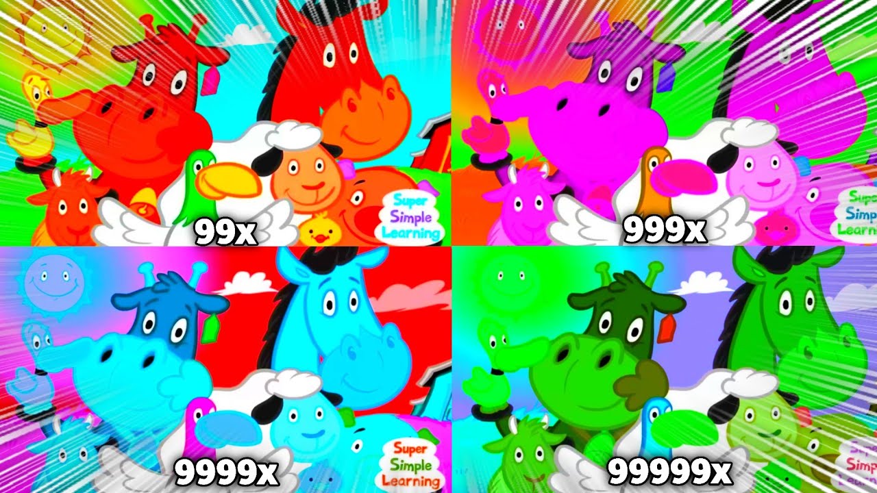 Super Simple Songs Good Morning, Mr. Rooster Быстрое вступление на скорости 999999x Klasky Csupo ...