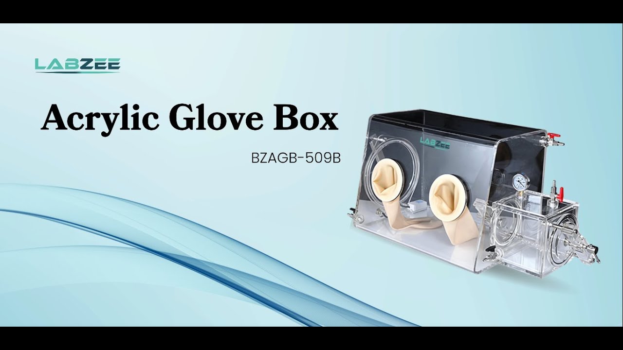 Labzee Acrylic Glove Box BZAGB-509B | Compact Sealed Chamber for Safe Lab Handling