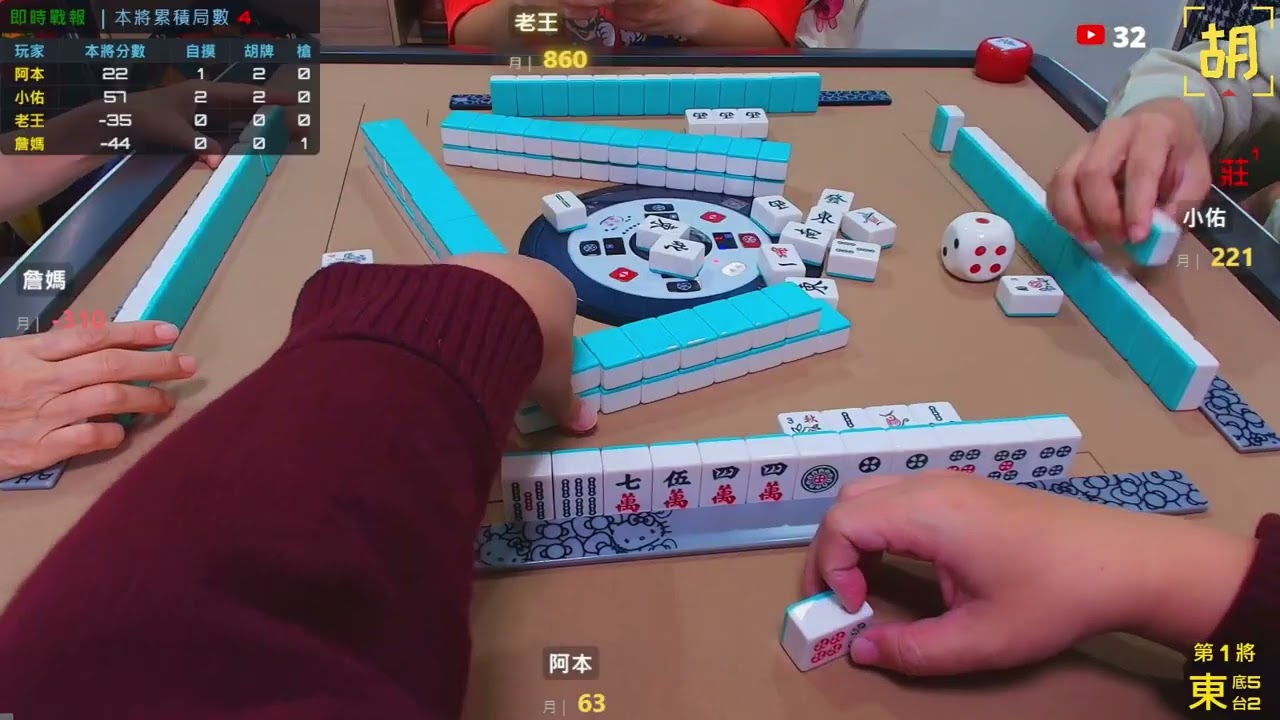 【胡牌人生】麻將:冷靜就是實力-阿本,小佑,老王,詹媽 20260228-1