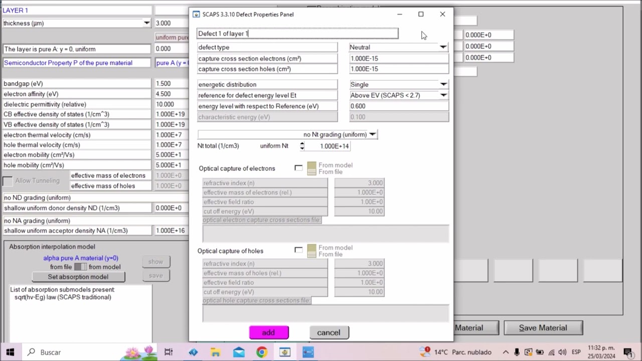 SCAPS 1-D parte 2: Interfaz del software y simulación de una Celda Solar