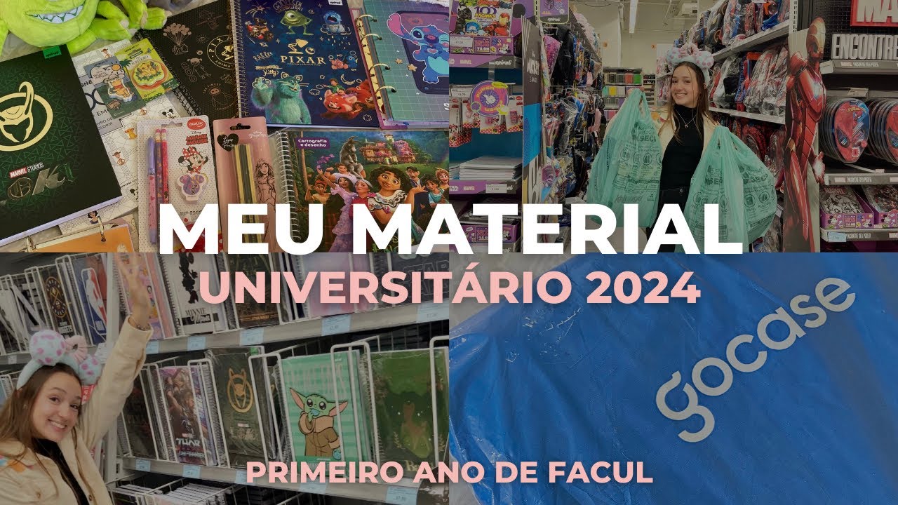 MEU MATERIAL UNIVERSITÁRIO 2024| meu primeiro ano de faculdade + como vou me organizar