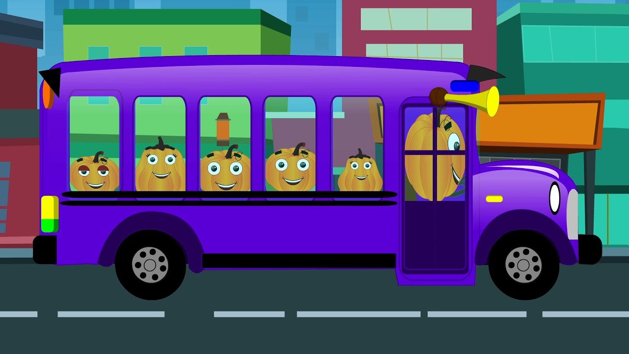 Pumpkin Wheels On The Bus | Nursery Rhymes For Kids And Children