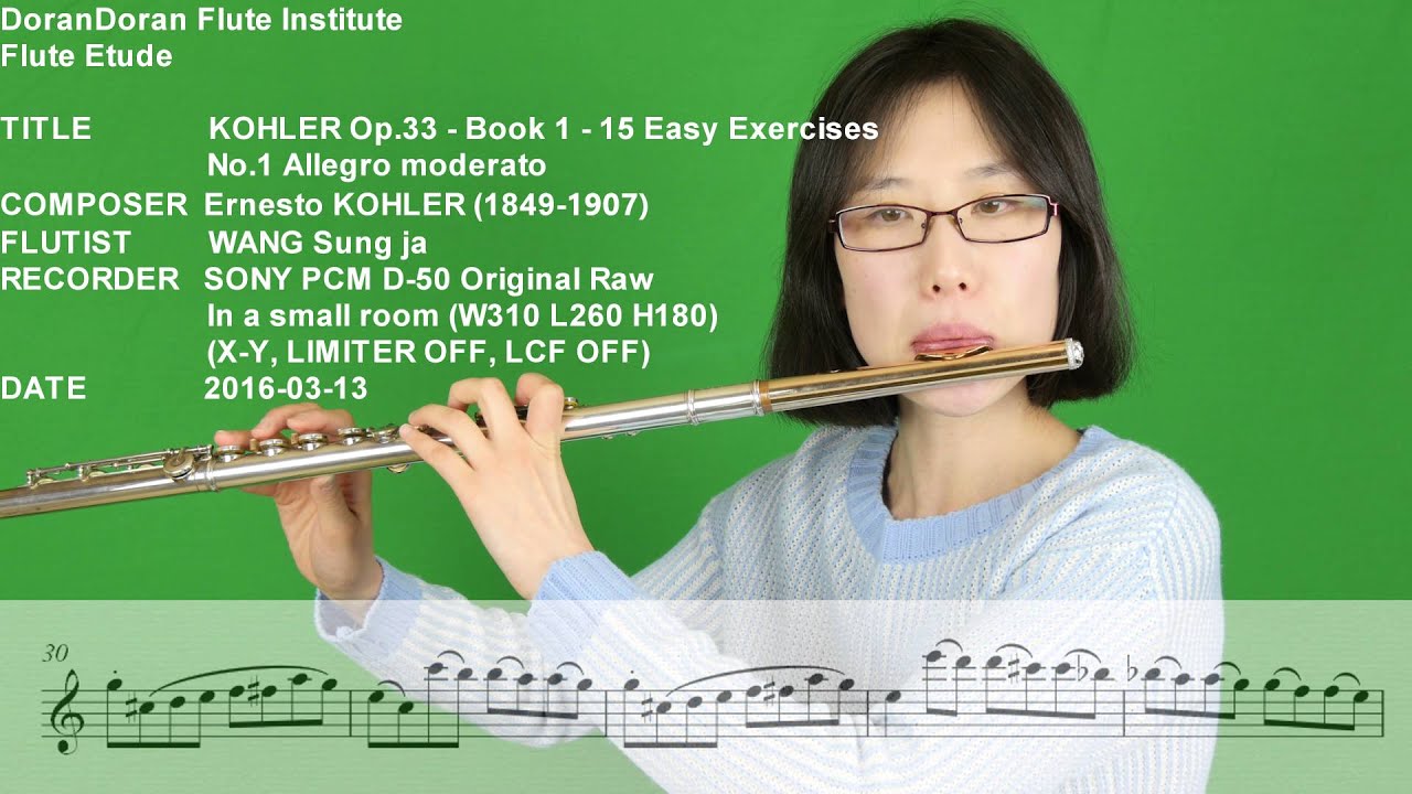 KOHLER 쾰러 Op.33 Book 1 - No.01 Allegro Moderato - Flute Etude 플루트 에뛰드 - WANG Sung Ja 왕성자 - 부산 레슨