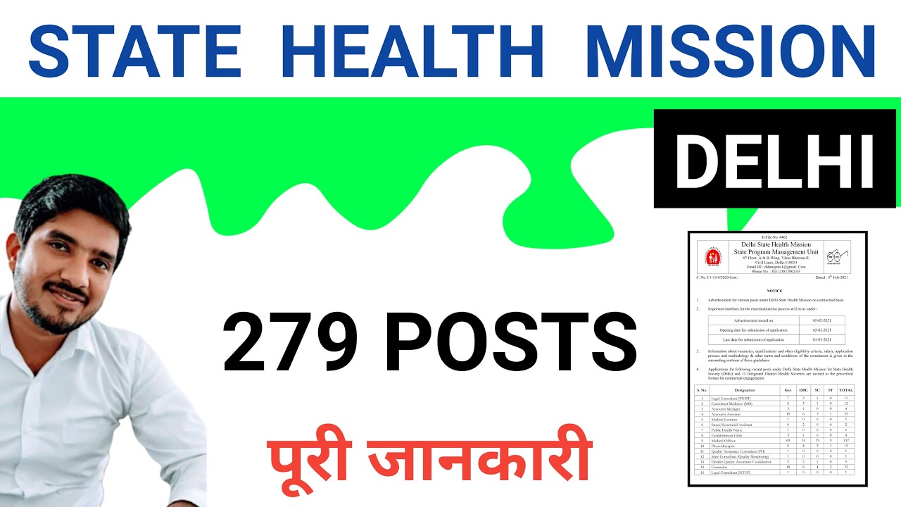 Delhi state health Mission recruitment 2021 | DSHM recruitment 2021 | NHM Delhi Vacancy