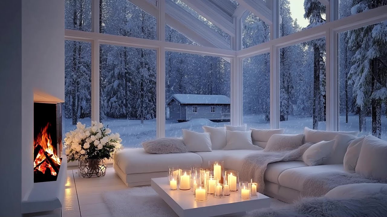 🎹❄️ Quiet Winter Piano Music | Snow Outside, Fireplace Inside | Deep Focus, Study, Meditation
