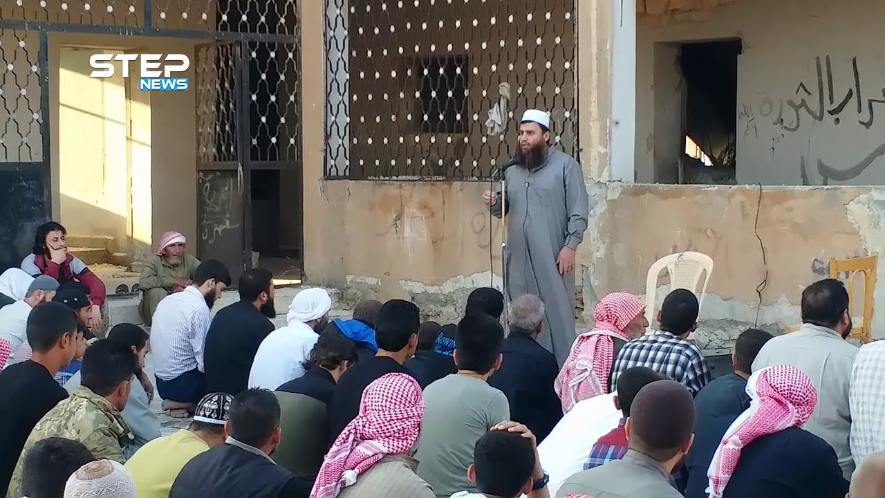 خطبة صلاة العيد في بلدة سرجة بجبل الزاوية في ريف ادلب