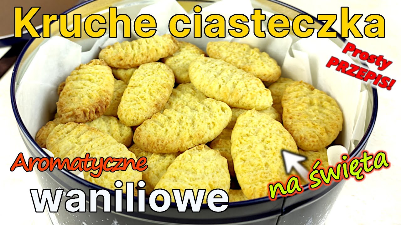 Przepis na CIASTECZKA waniliowe - Kruche DOMOWE ciasteczka BEZ CUKRU na święta - 400