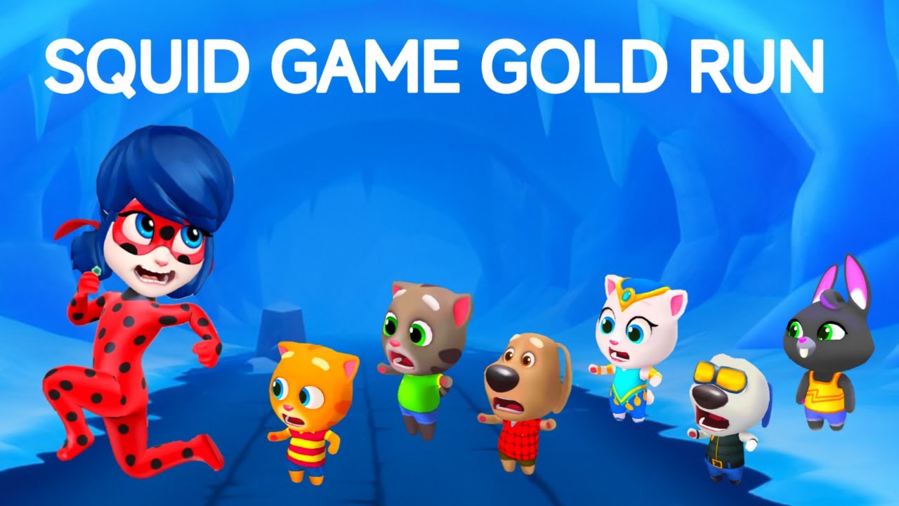 Squid Game Talking Tom Gold Run | Talking Angela 2 Ladybug Squid Doll 🧀🧀🧀