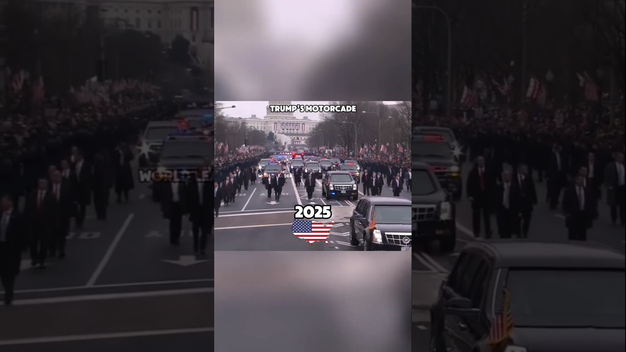 Trump&rsquo;s Presidential Motorcade in Action 🚘👑🚨 Trump&rsquo;s Iconic Motorcade