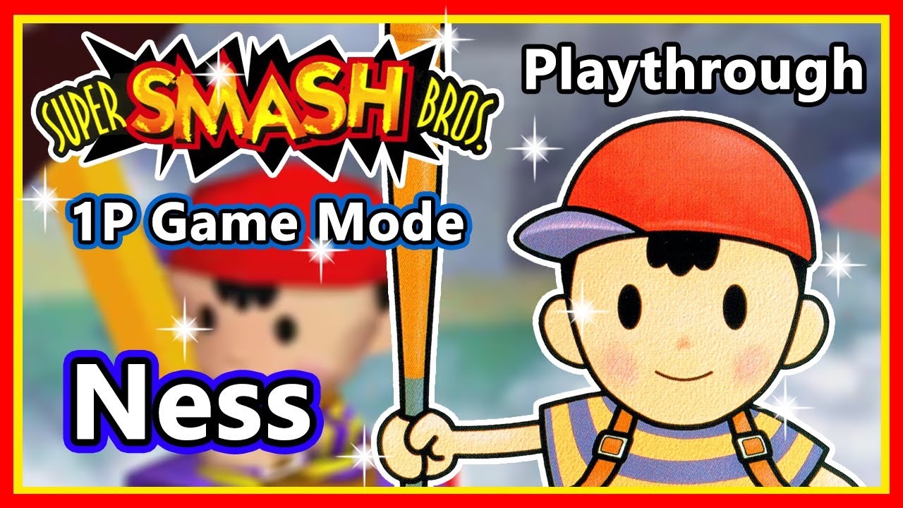 Super Smash Bros. (N64) - Playthrough | 1P Game Mode | Ness