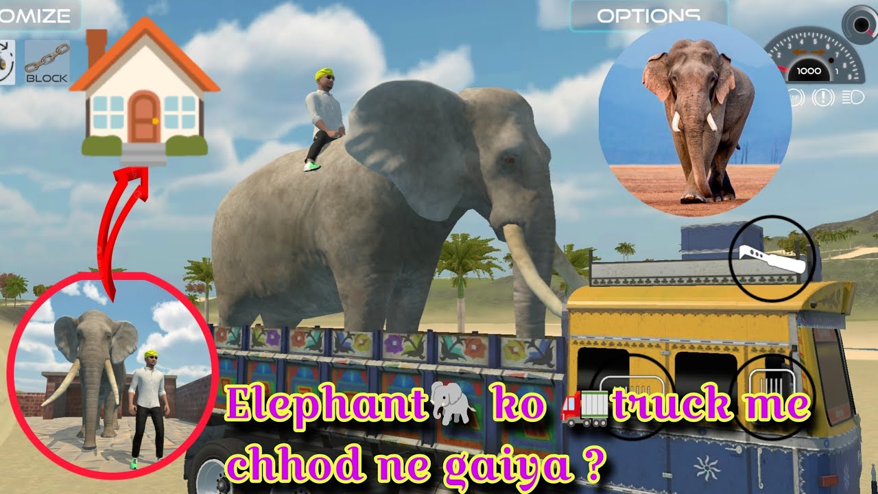 🇮🇳indian vehicles simulator 3d game | 🐘elephant ko truck🚛 me chhod ne gaiya |