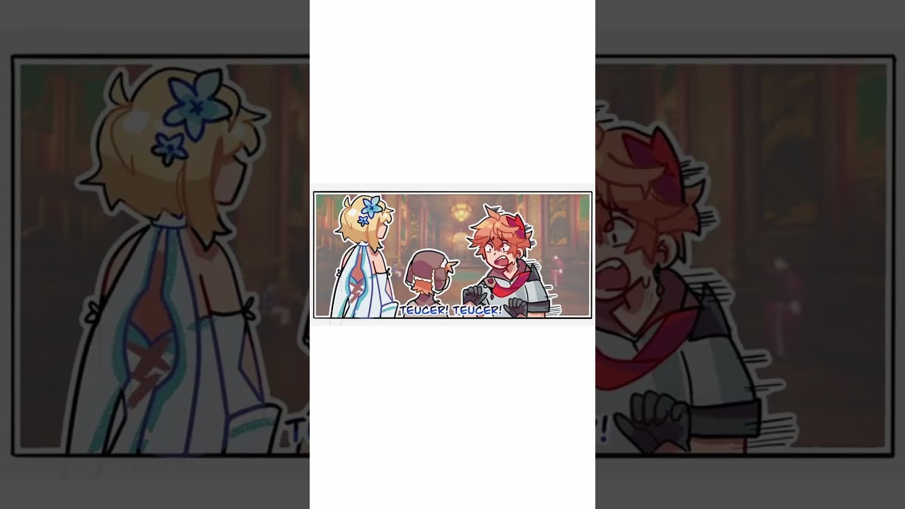 OH NO! TEUCER GOT INTO A FIGHT! | Comic by seirunes #comicdub #genshinimpact