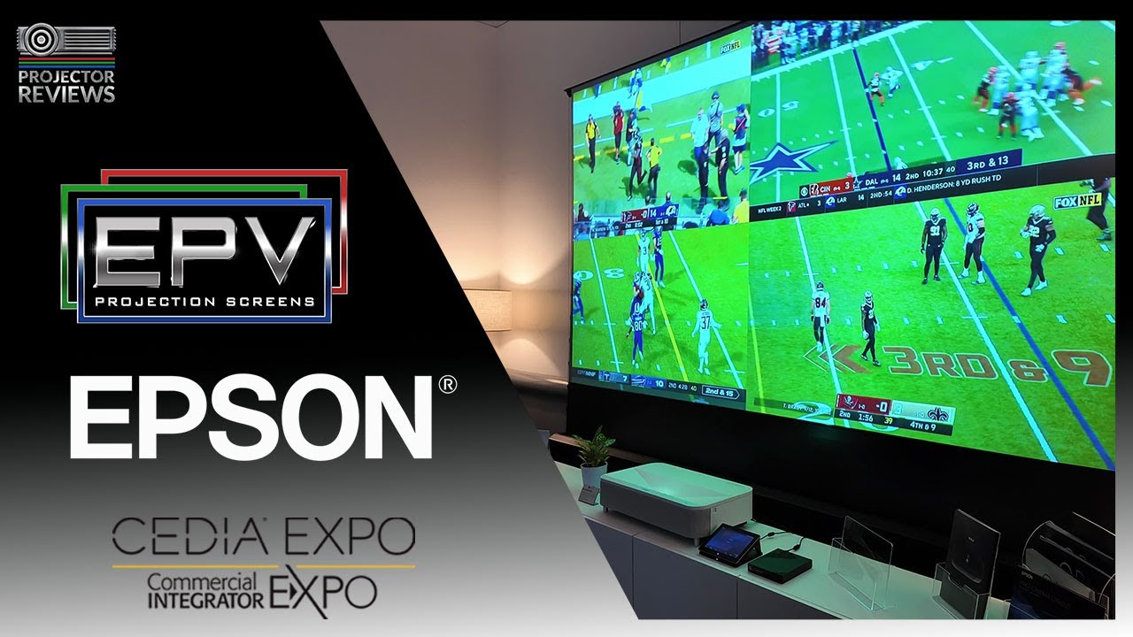 Дневной просмотр на 150-дюймовом экране: демонстрация Elevate с Epson QS100 и EPV Darkstar 3 UST ...