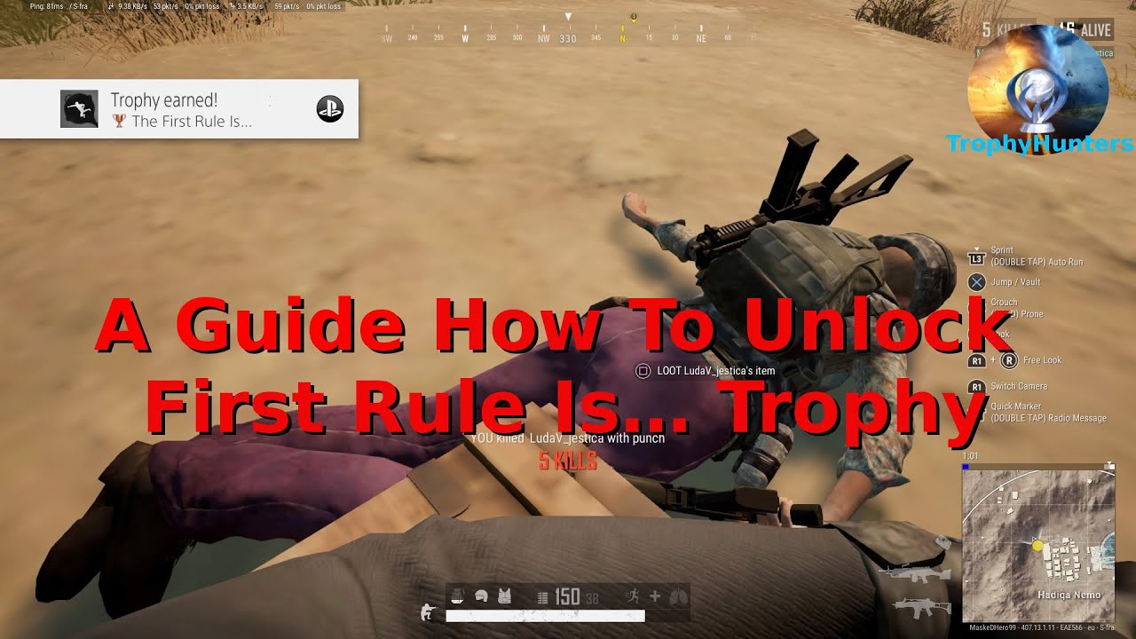 PUBG - The First Rule Is&hellip; Trophy Guide Easy Method