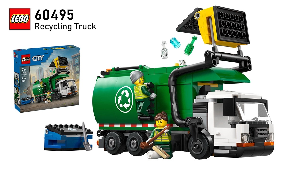 LEGO City 60495 Recycling Truck (2026) - unbox and speed building