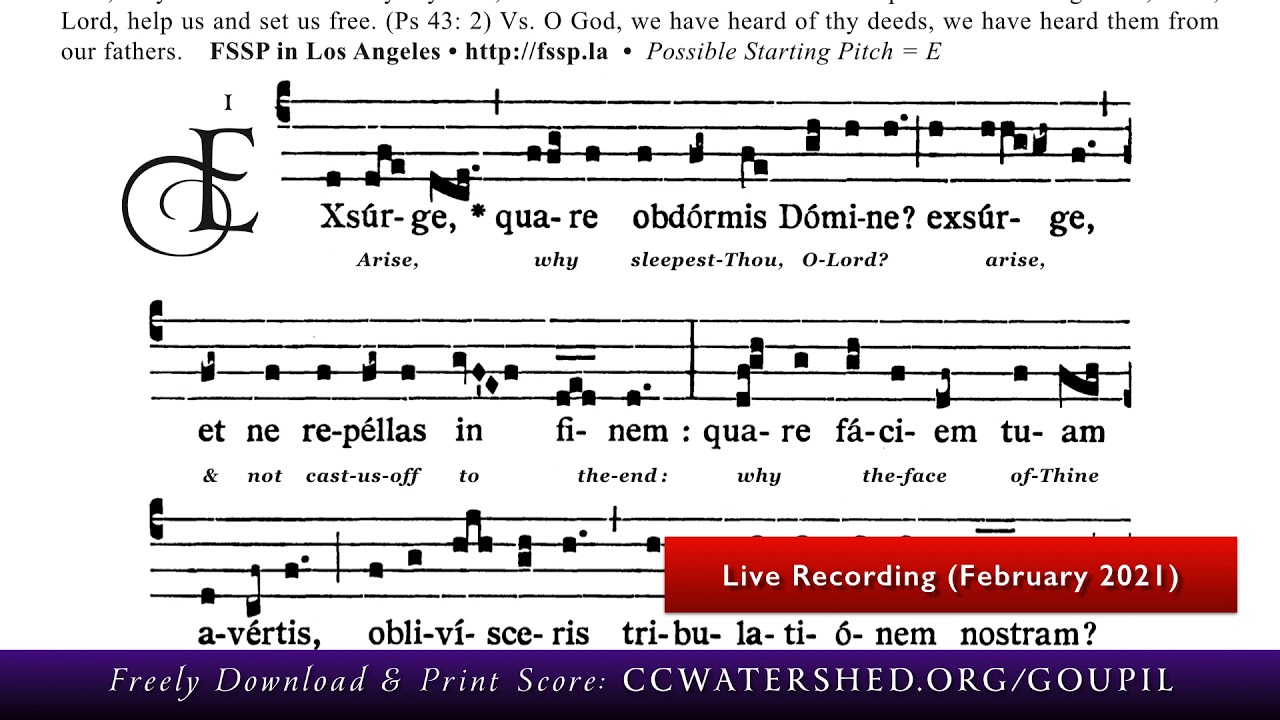 INTROIT • Sexagesima Sunday (Gregorian Chant) — “Exsurge, quare obdormis Domine”