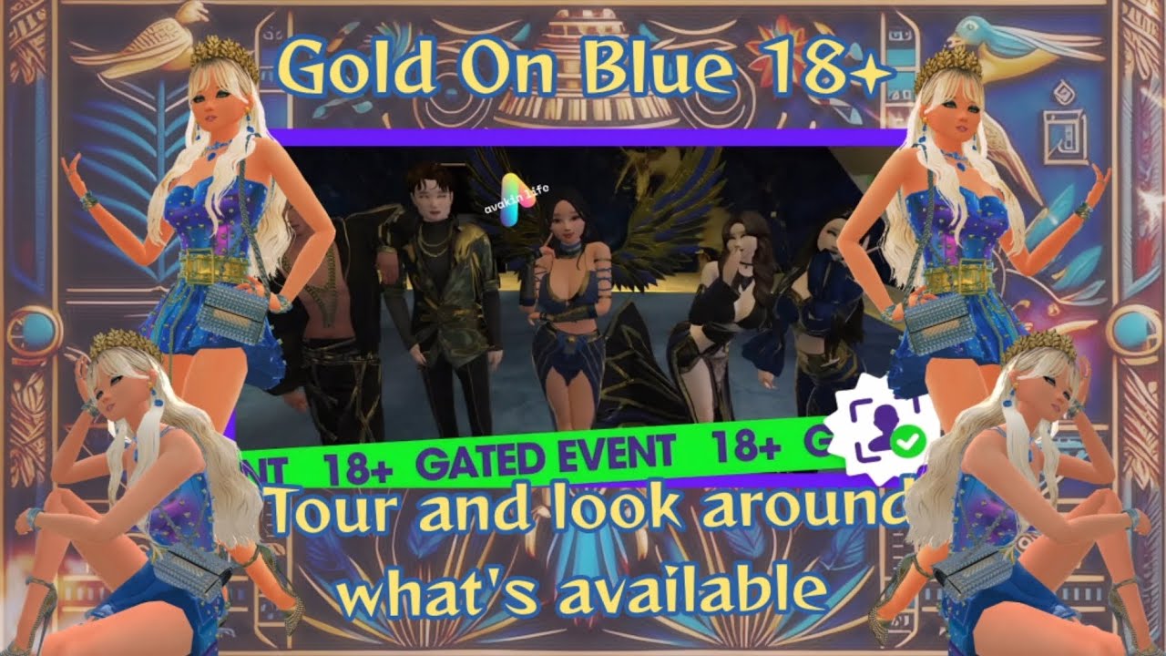 Melissajdiamonds avakin life tour of Gold On Blue 18+ and whats available there in Avakin Life 