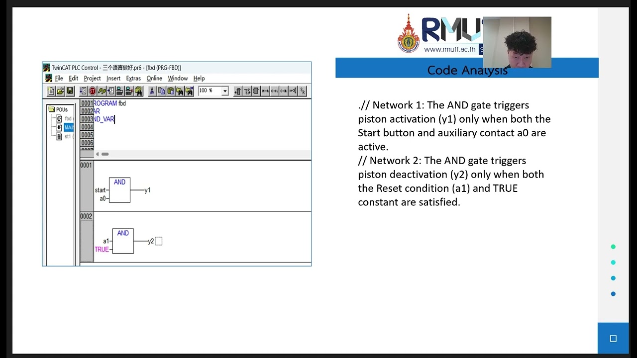 Hw1 write a 3 Languages to control piston with set & reset function and show FluidSim together.