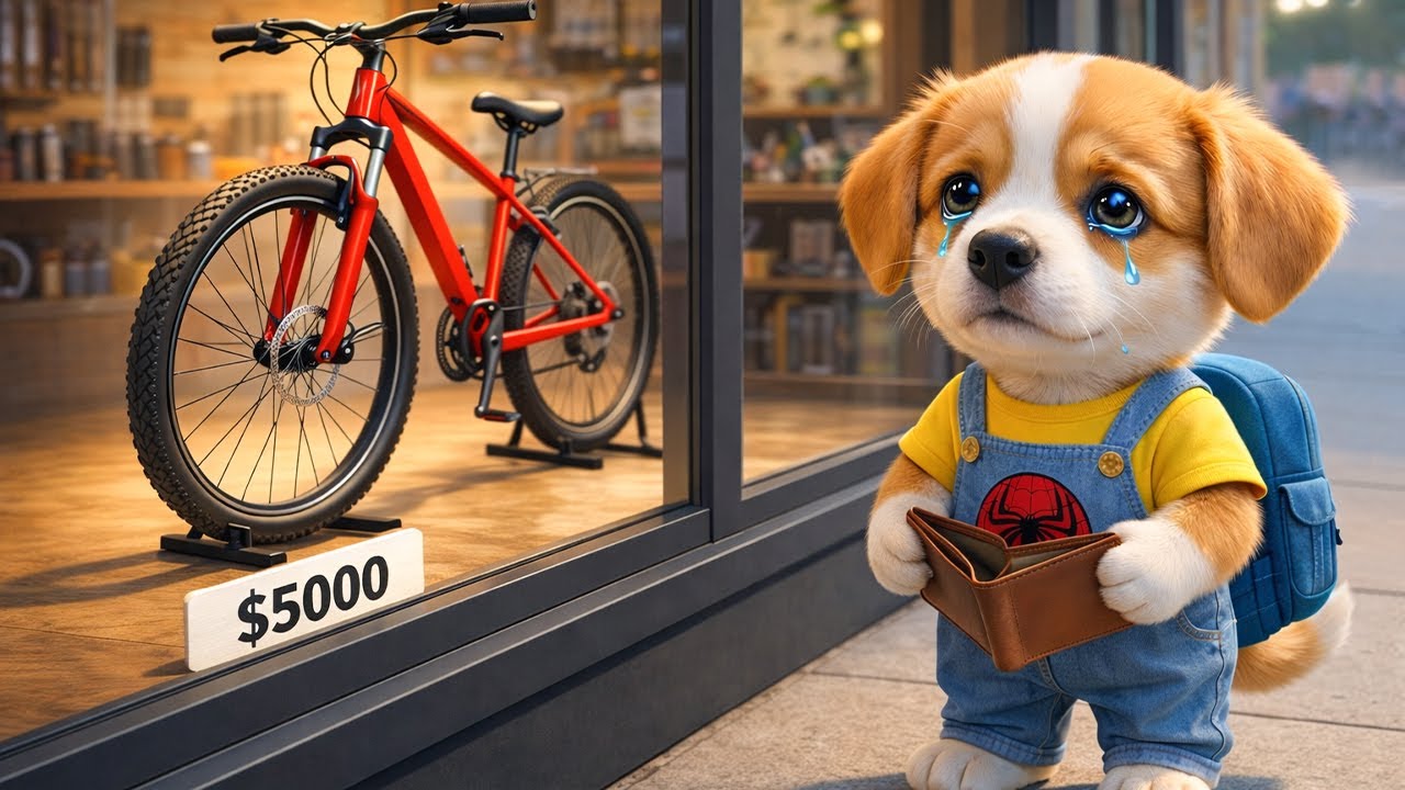 Baby Puppy Helps His Parents 🐶❤️ and Rewarded With His Dream Bicycle 🚲✨