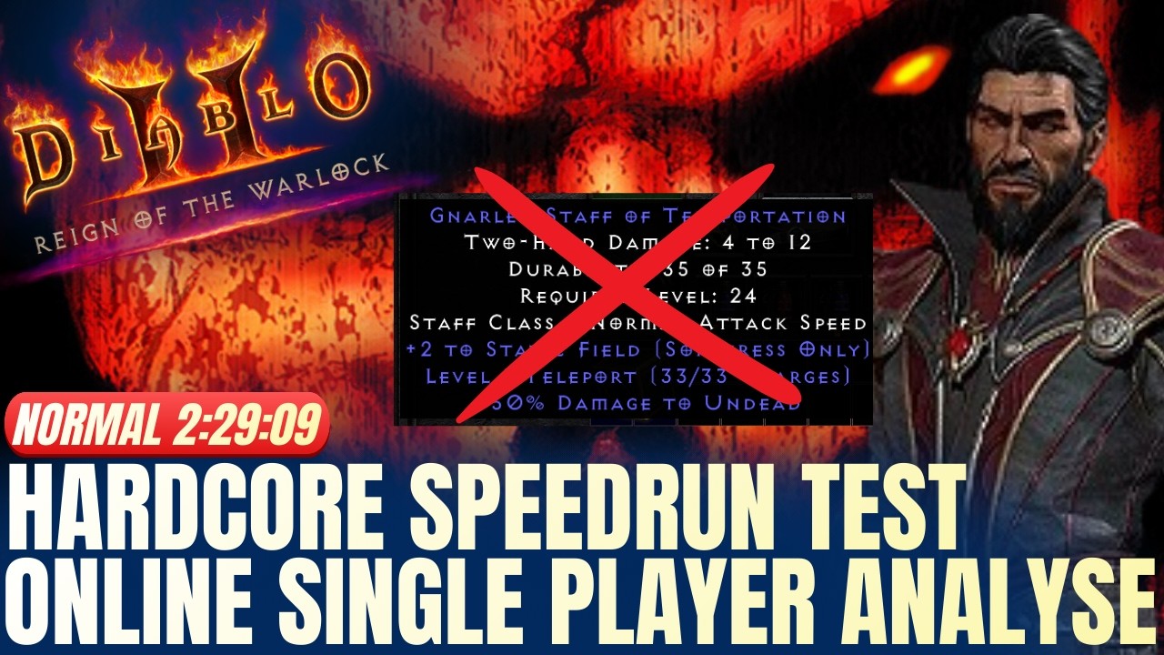 Hardcore Test-Speedrun in Diablo 2 (Online 2:29:09h) – Warlock Analyse!