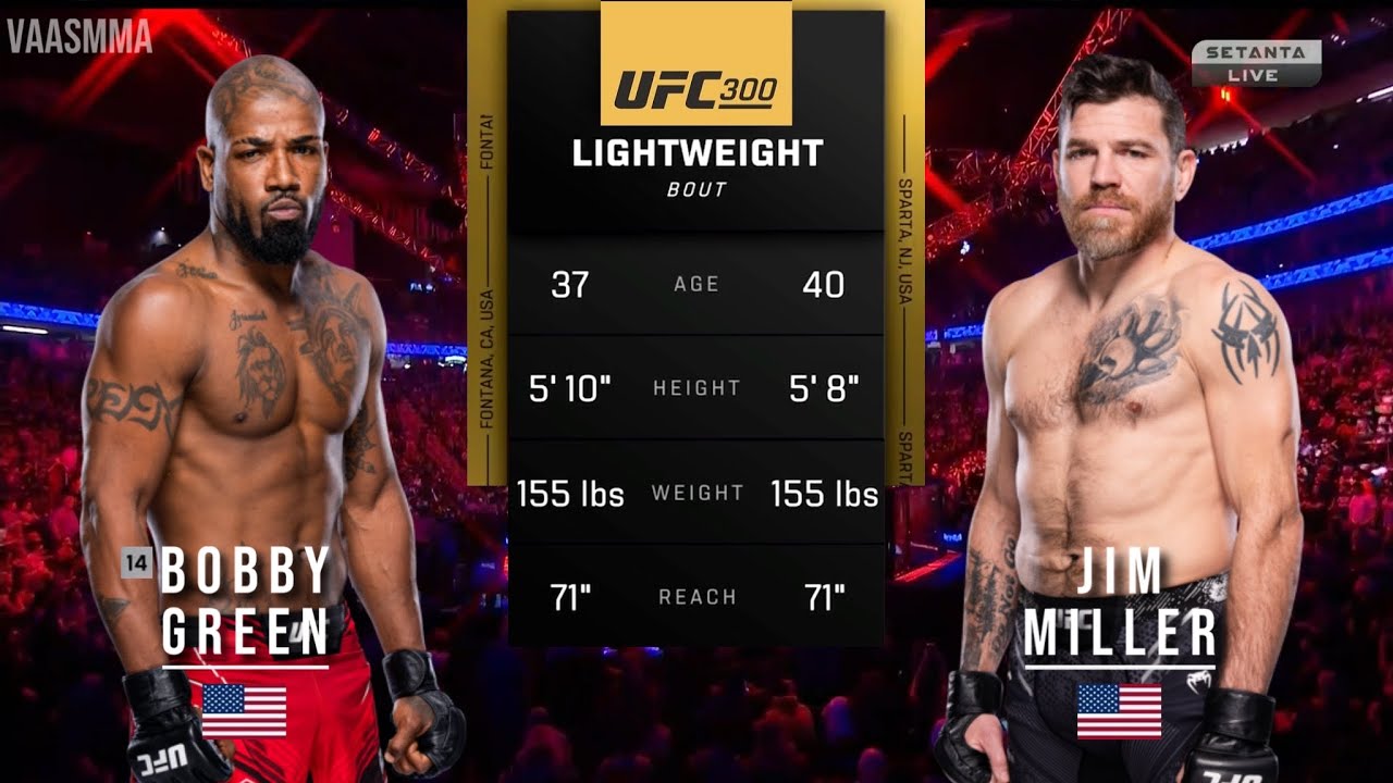 BOBBY GREEN VS JIM MILLER FULL FIGHT UFC 300