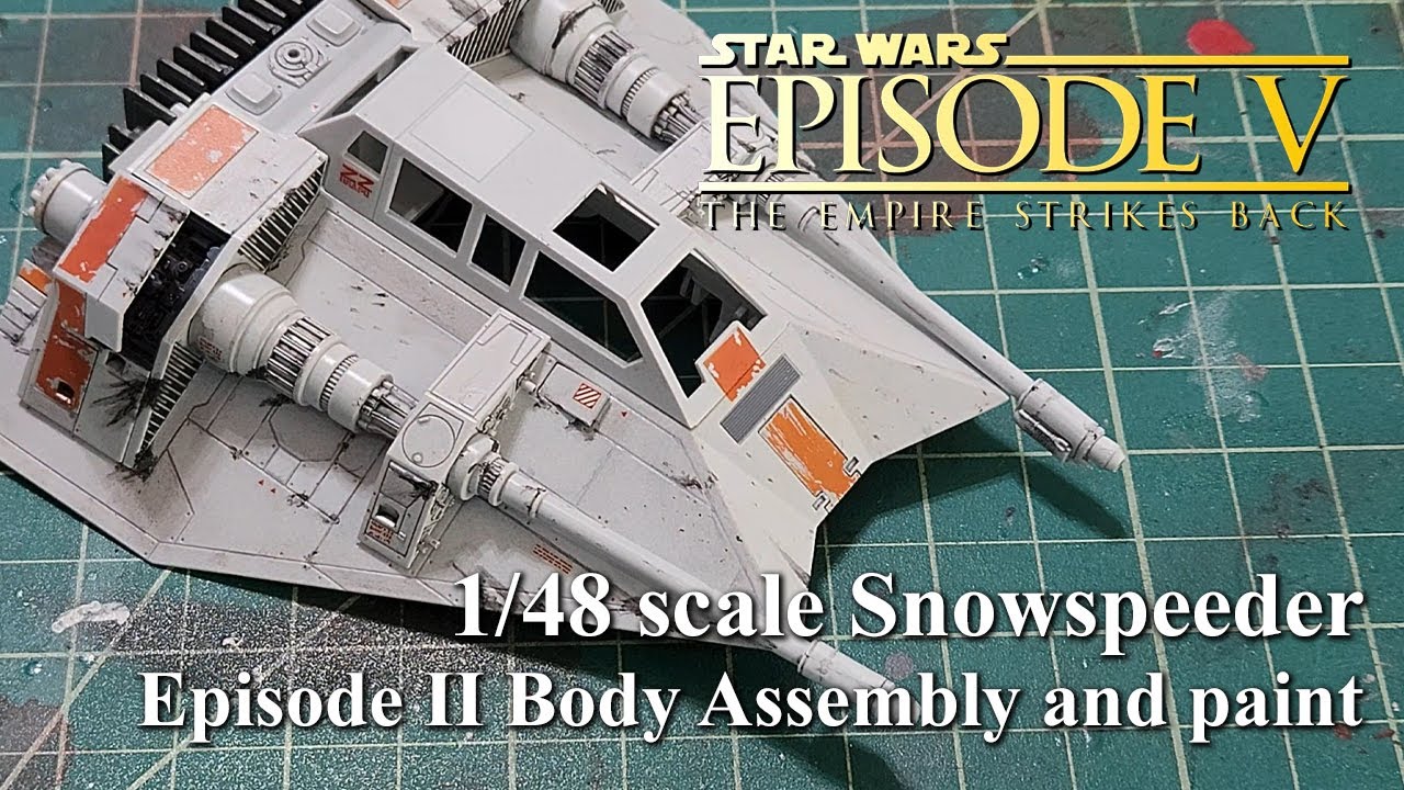 Bandai 1/48 scale Snowspeeder model build Pt II Body assembly and painting