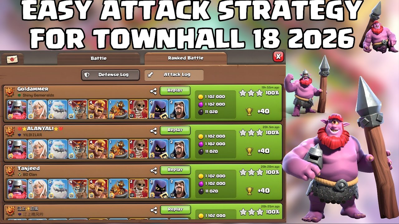 NEVER FAIL TH18 Thrower + Meteor Golem Attack 🔥 Best Life Gem + Totem Spell Strategy 2026