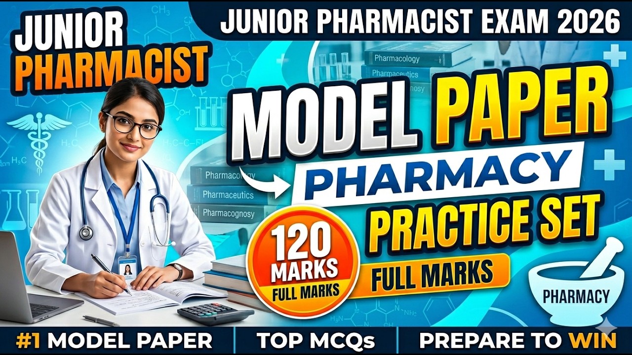 Junior Pharmacist Exam 2026 🔥 Model Paper | 120 Marks Full Practice Set 💯 | Pharmacy MCQs