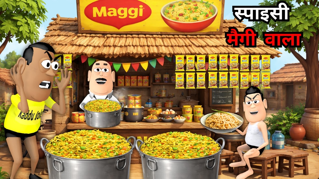Kala Kaddu Gora Kaddu Comedy | स्पाइसी मैगी वाला | Spicy Maggi Wala | Maggi wala Cartoon Animation