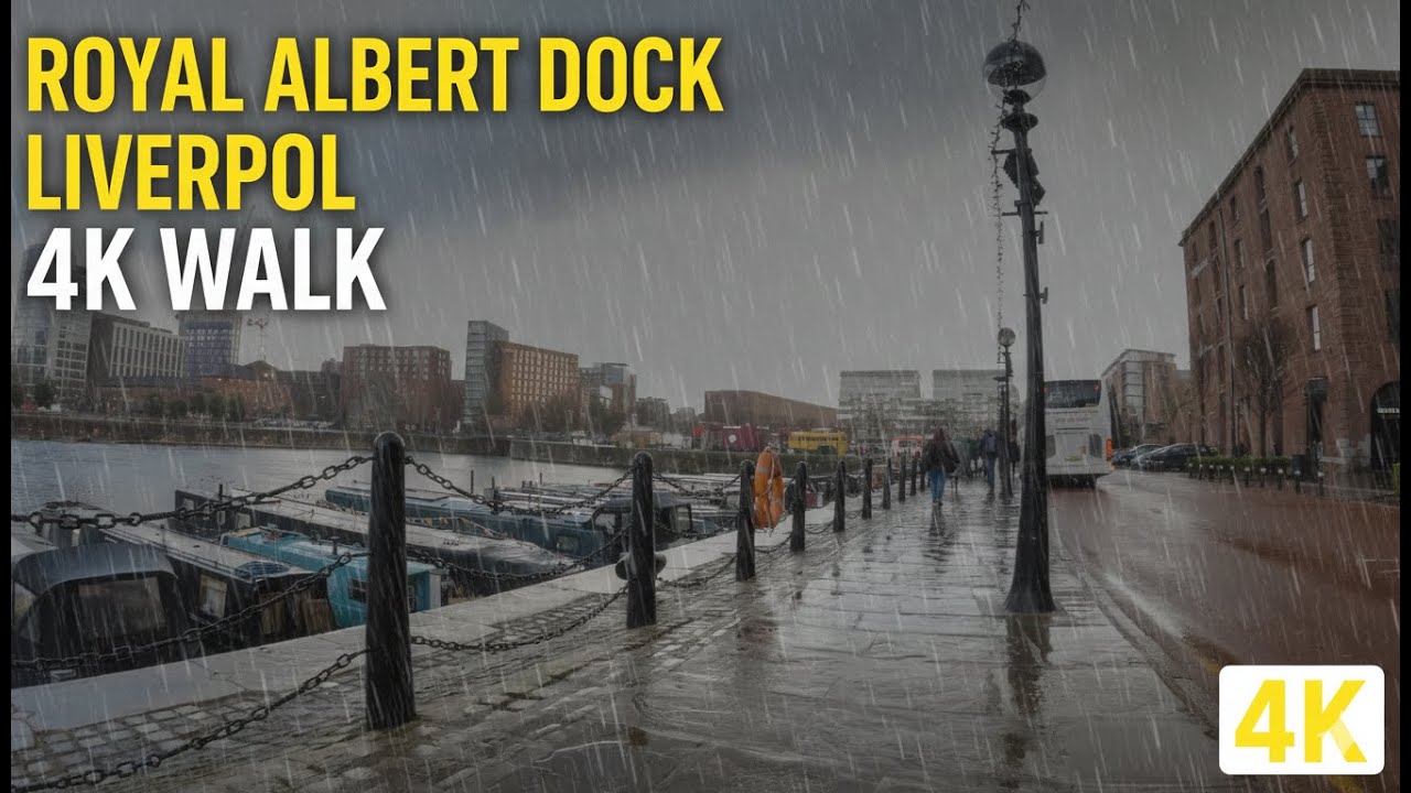 Liverpool City Walk in the Rain 4K &mdash; Royal Albert Dock Tour