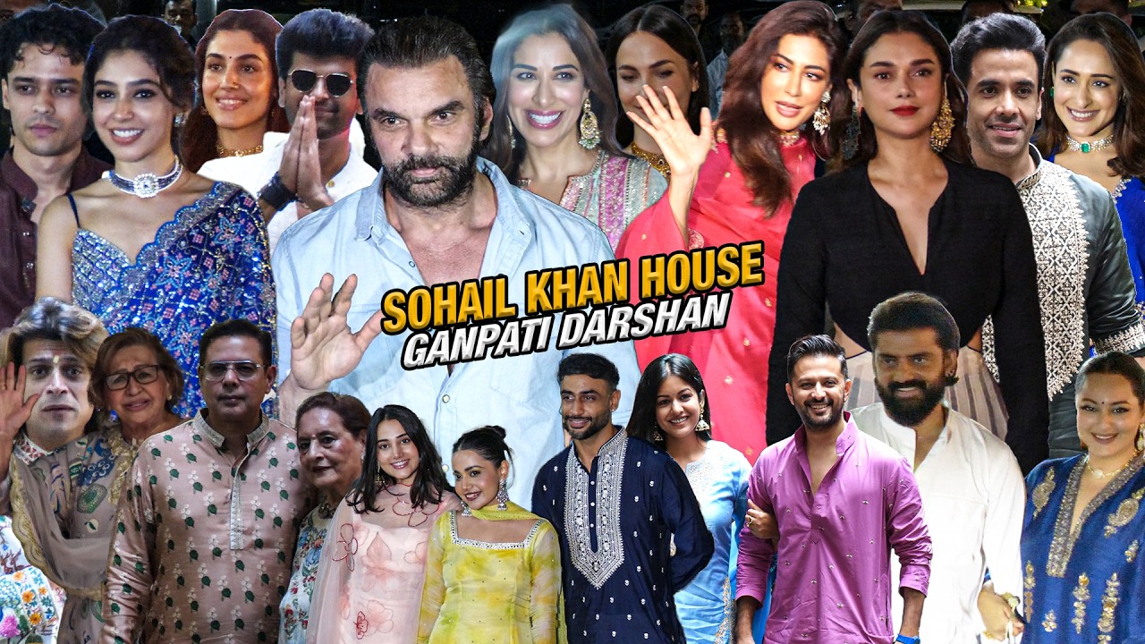 Sonakshi Sinha, Zaheer, Pragya, Sophie Choudry arrives at Sohail Khan House For Ganpati Darshan