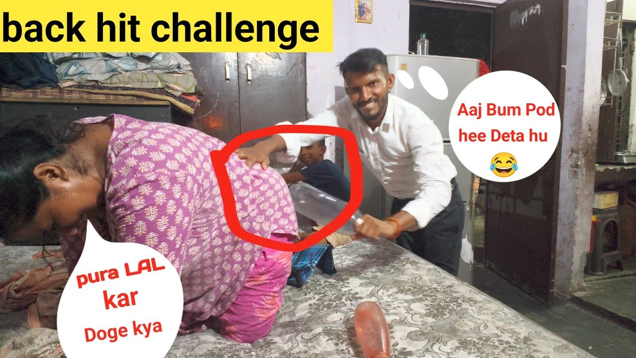 biting challenge wife🤪back hit challenge Manoj archu vlog