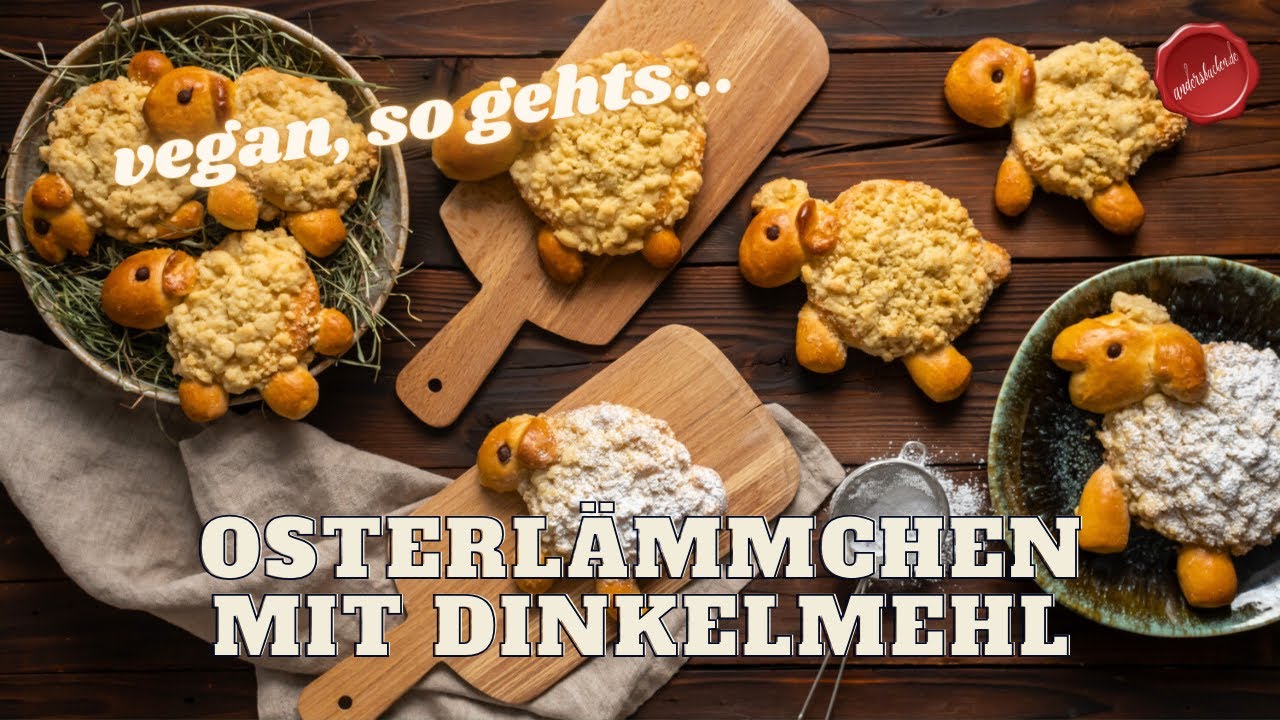 Vegane Osterl&auml;mmchen mit Dinkelmehl #andersbackende #andersbacken #ostergeb&auml;ck
