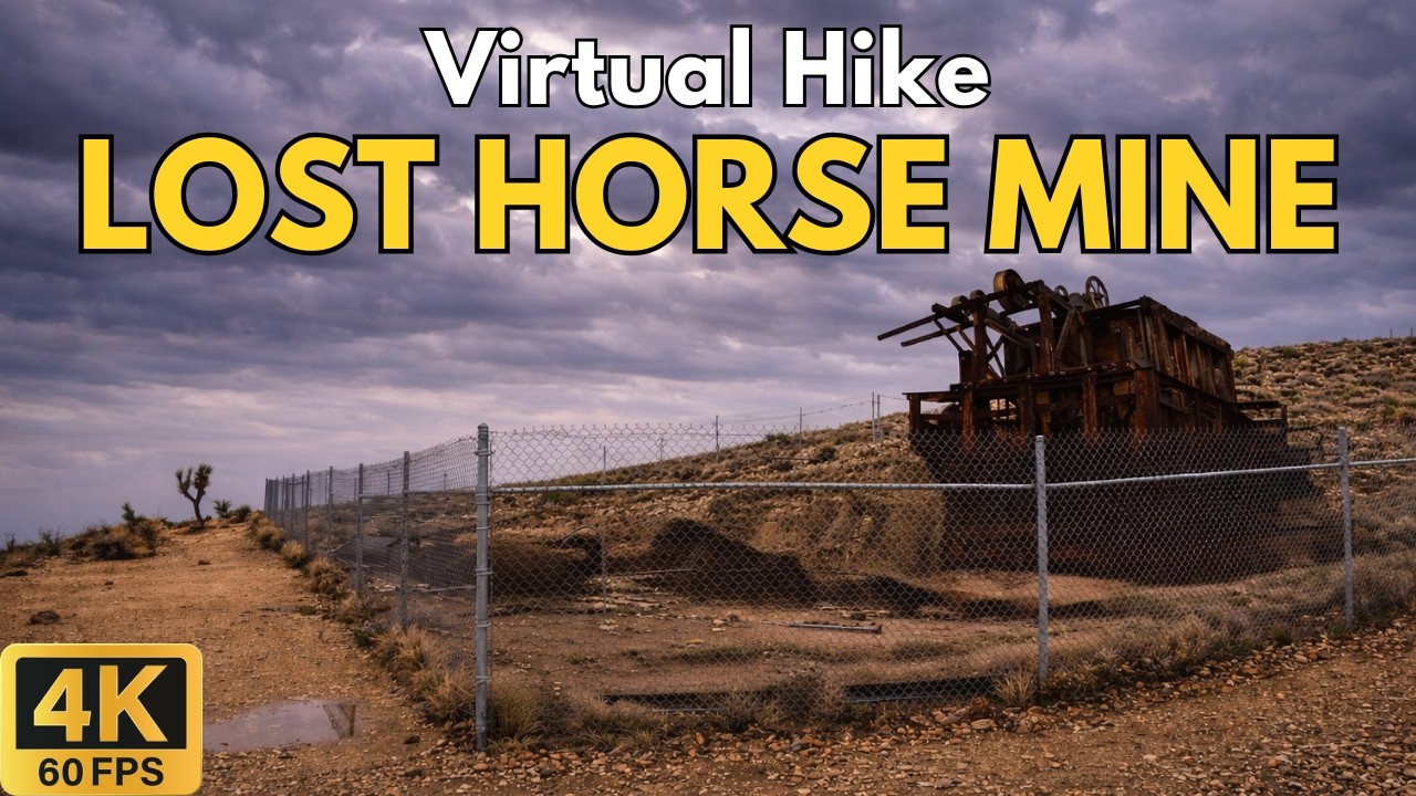 4K Treadmill Virtual Hike – Lost Horse Mine Trail (Out & Back) at Joshua Tree | 72-Min Foggy Return