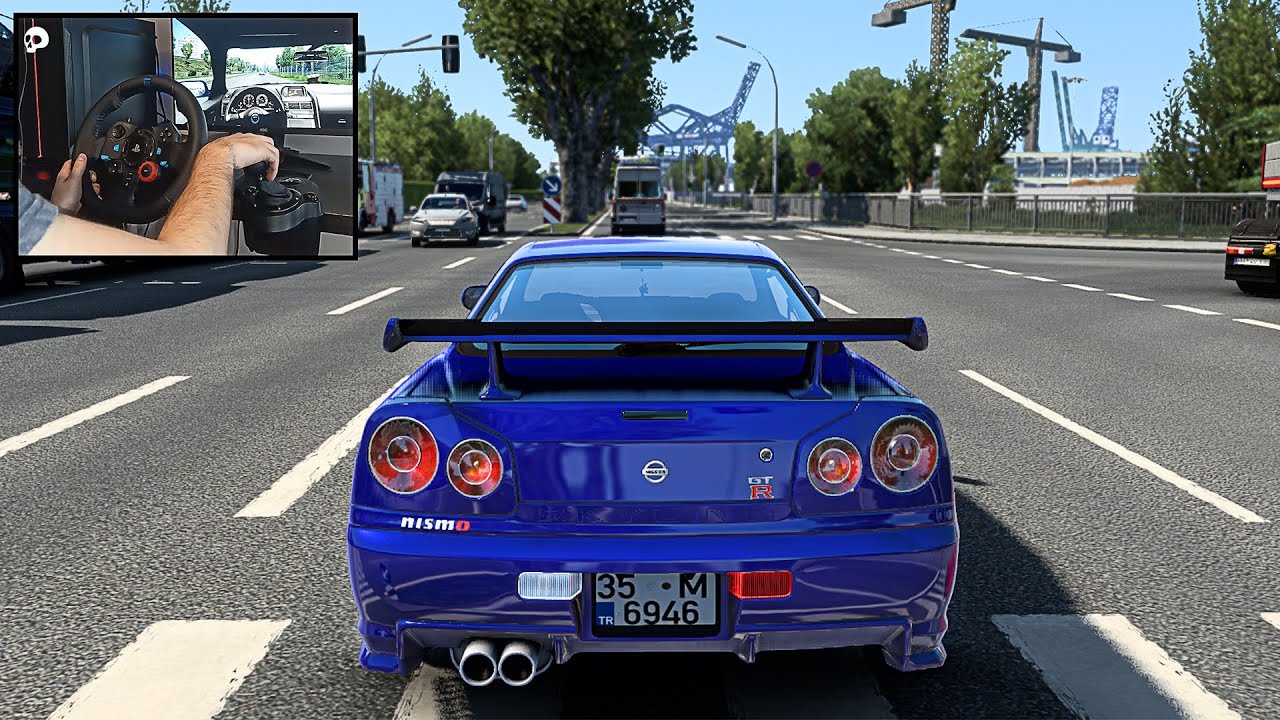 Euro Truck Simulator 2 - Nissan GTR R34 Drive to Berlin | ETS 1.44 | Steering Wheel and Shifter