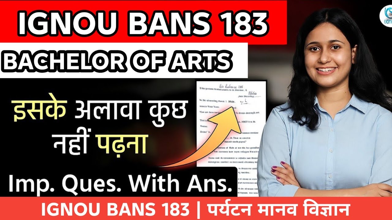 IGNOU BANS 183 Most Important Questions With Answers | June 2025 Paper || पर्यटन मानव विज्ञान 