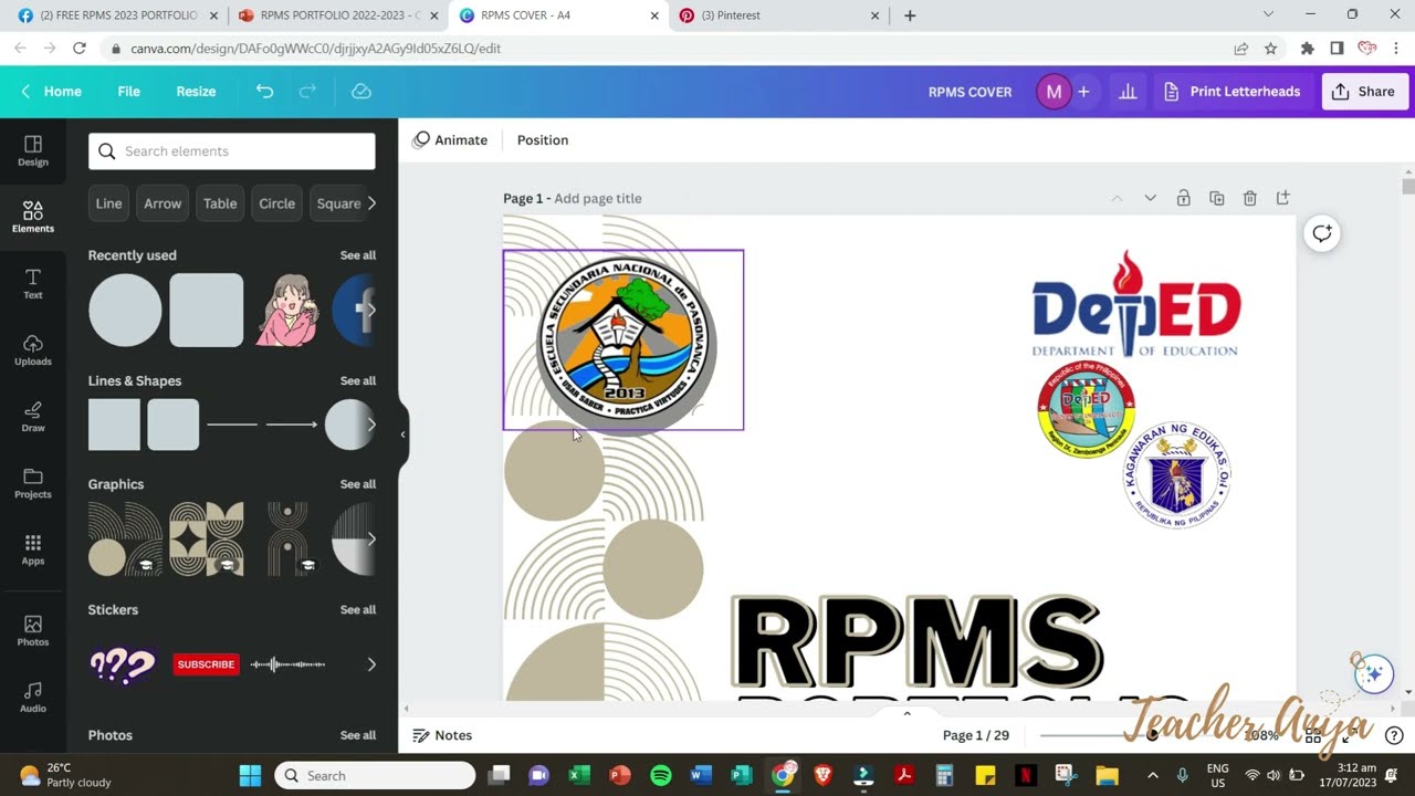 FREE editable RPMS Portfolio for Proficient Teachers SY 22-23