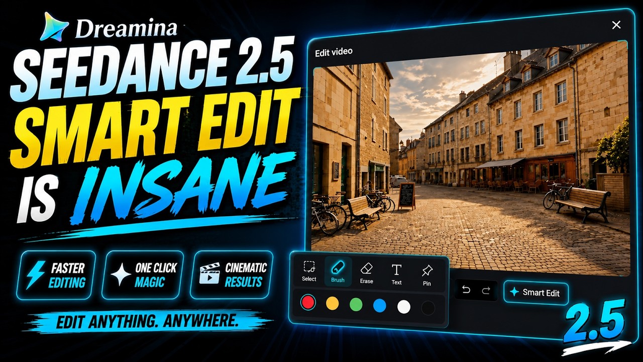 Учебник по Smart Edit в Dreamina Seedance 2.5 (безумный ИИ-видеомонтаж)