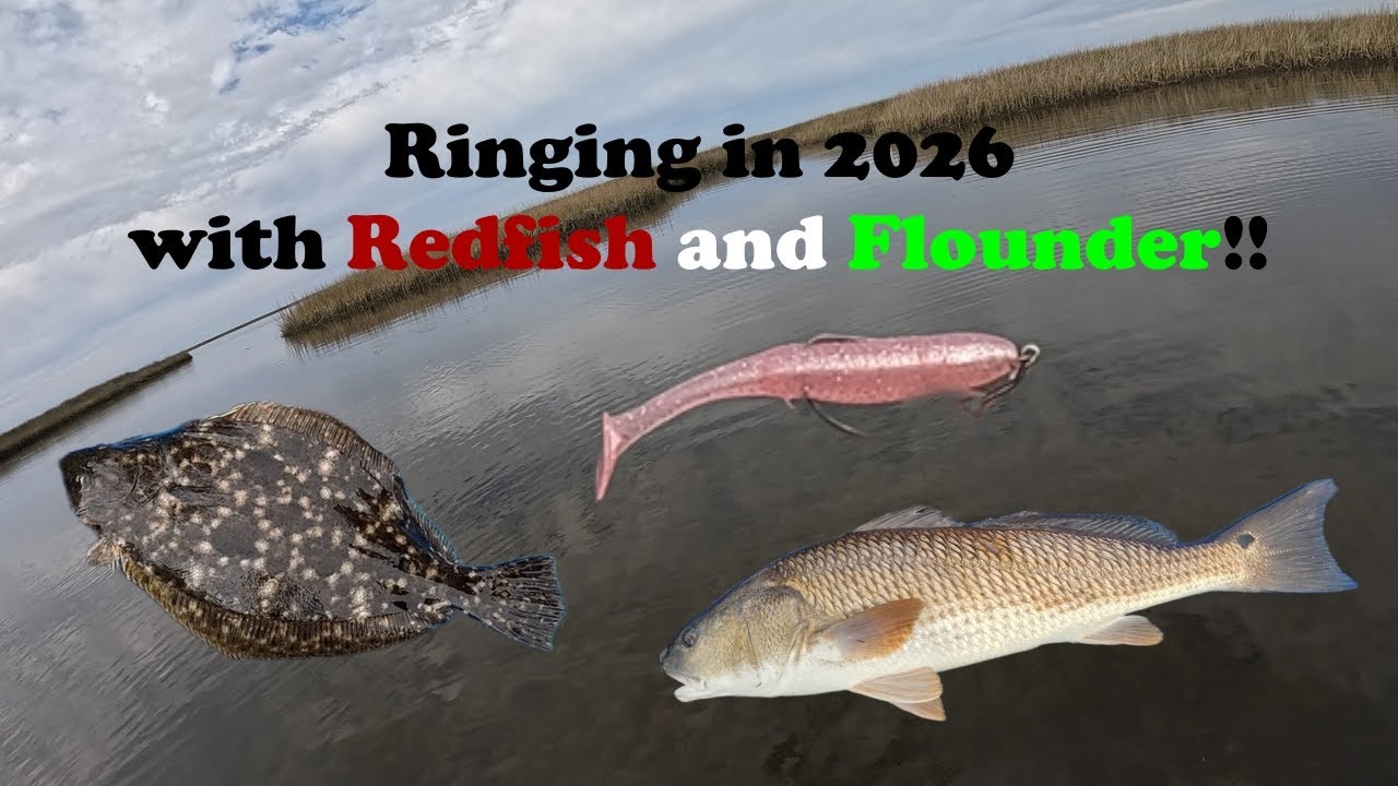 First Kayak Fishing Trip of 2026 with Redfish and Flounder!!