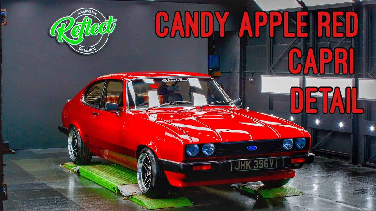 Classic 1979 Candy Apple Red Ford Capri S DISASTER Detail