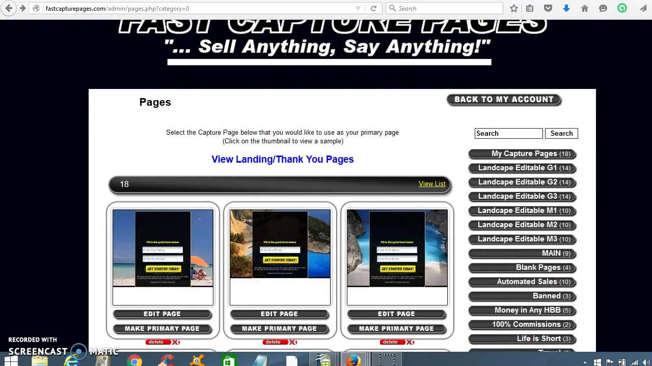 Fast Capture Pages Member's Area