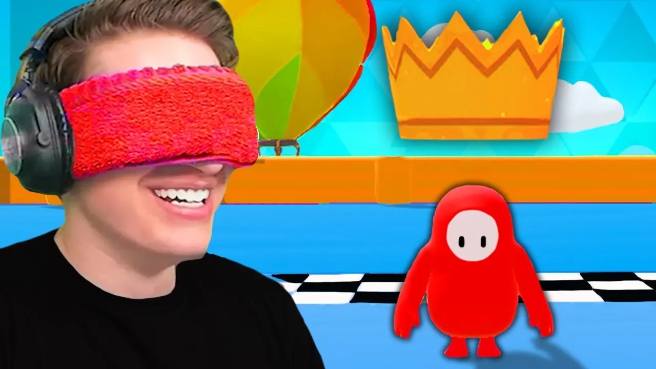 Играю в Fall Guys с завязанными глазами!