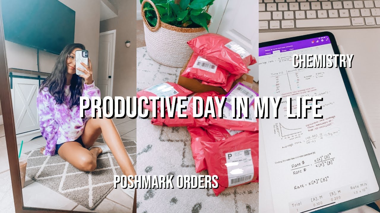 VLOG: super productive, online lectures, Poshmark orders, starbucks, etc