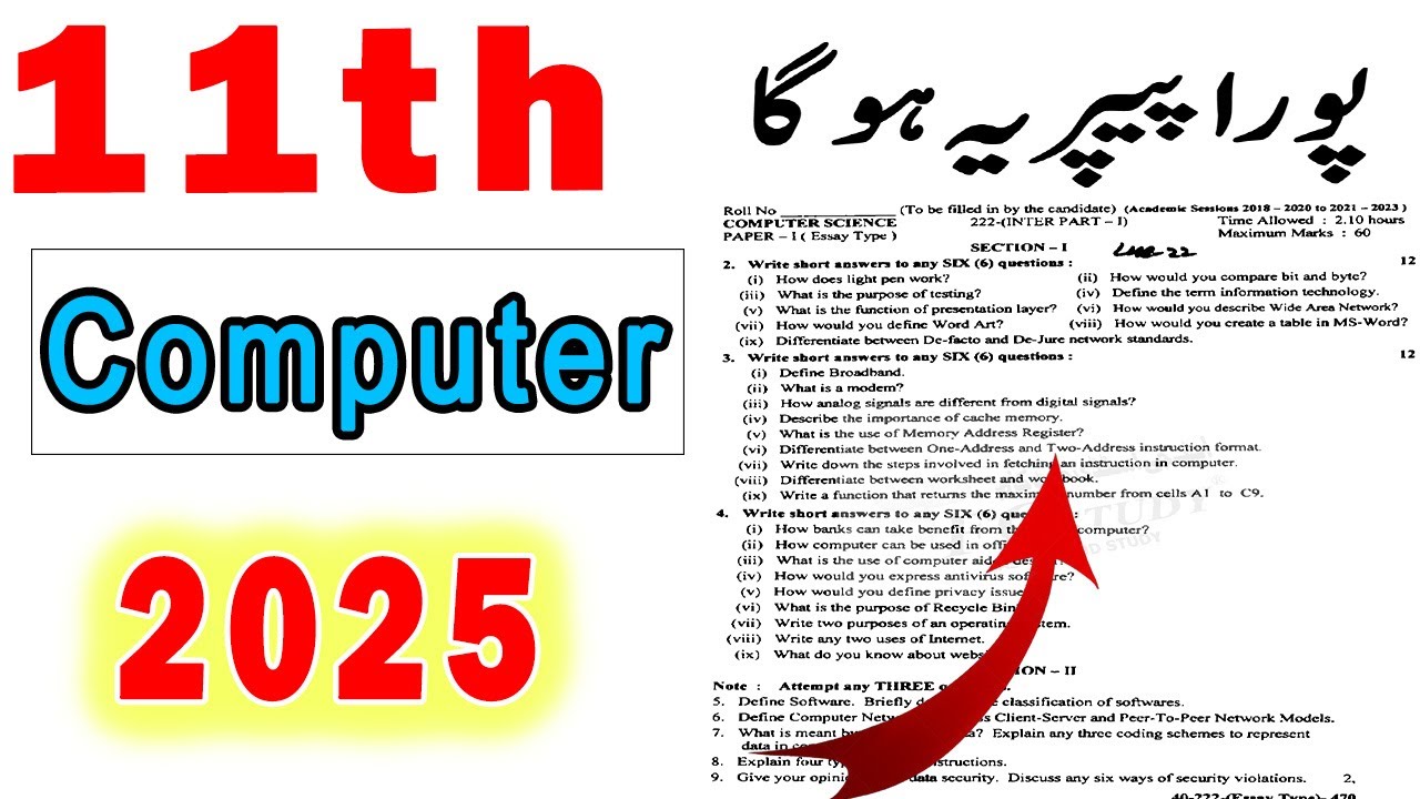 1st year Computer Science Guess Paper 2025,ISC Part 1 Computer Science guess paper 2025,ICS Computer