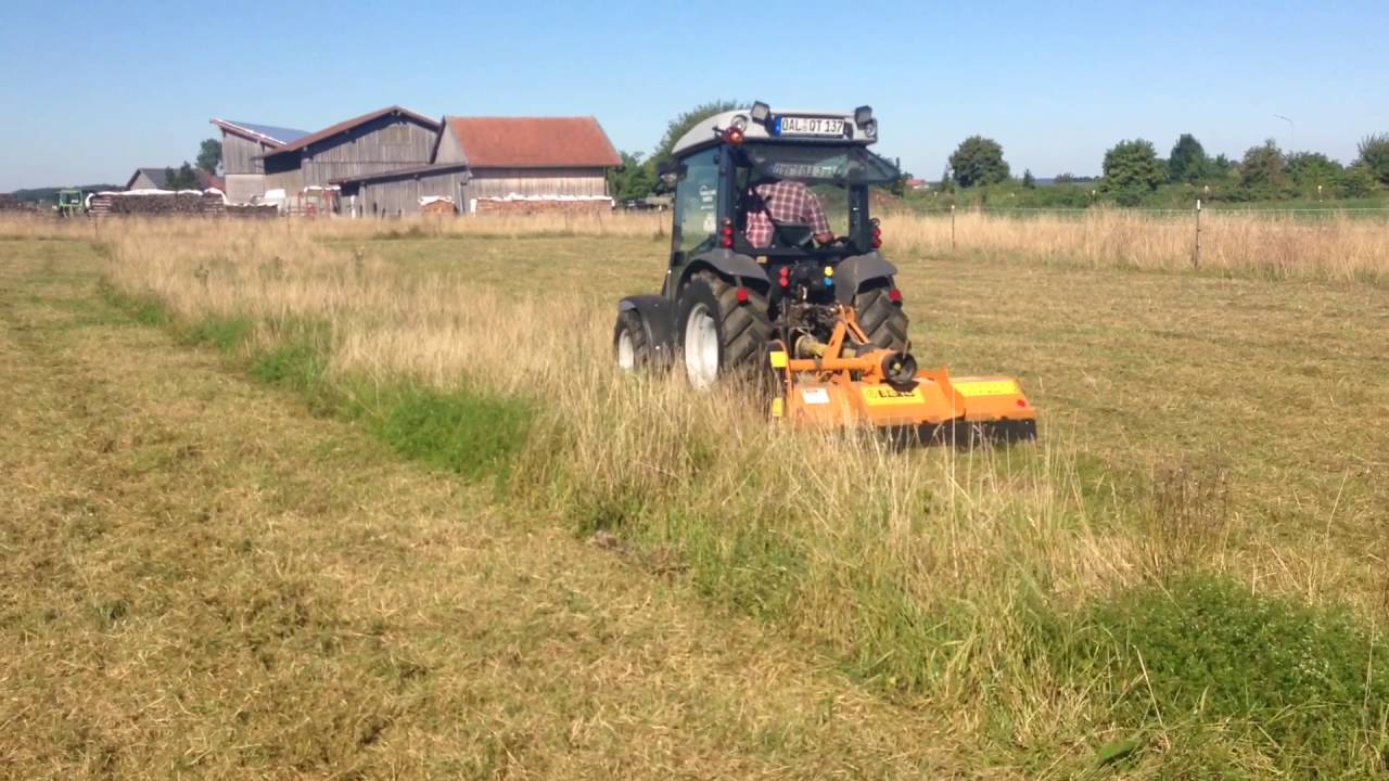 Agrokid beim Mulchen - Flächenmulcher Berti