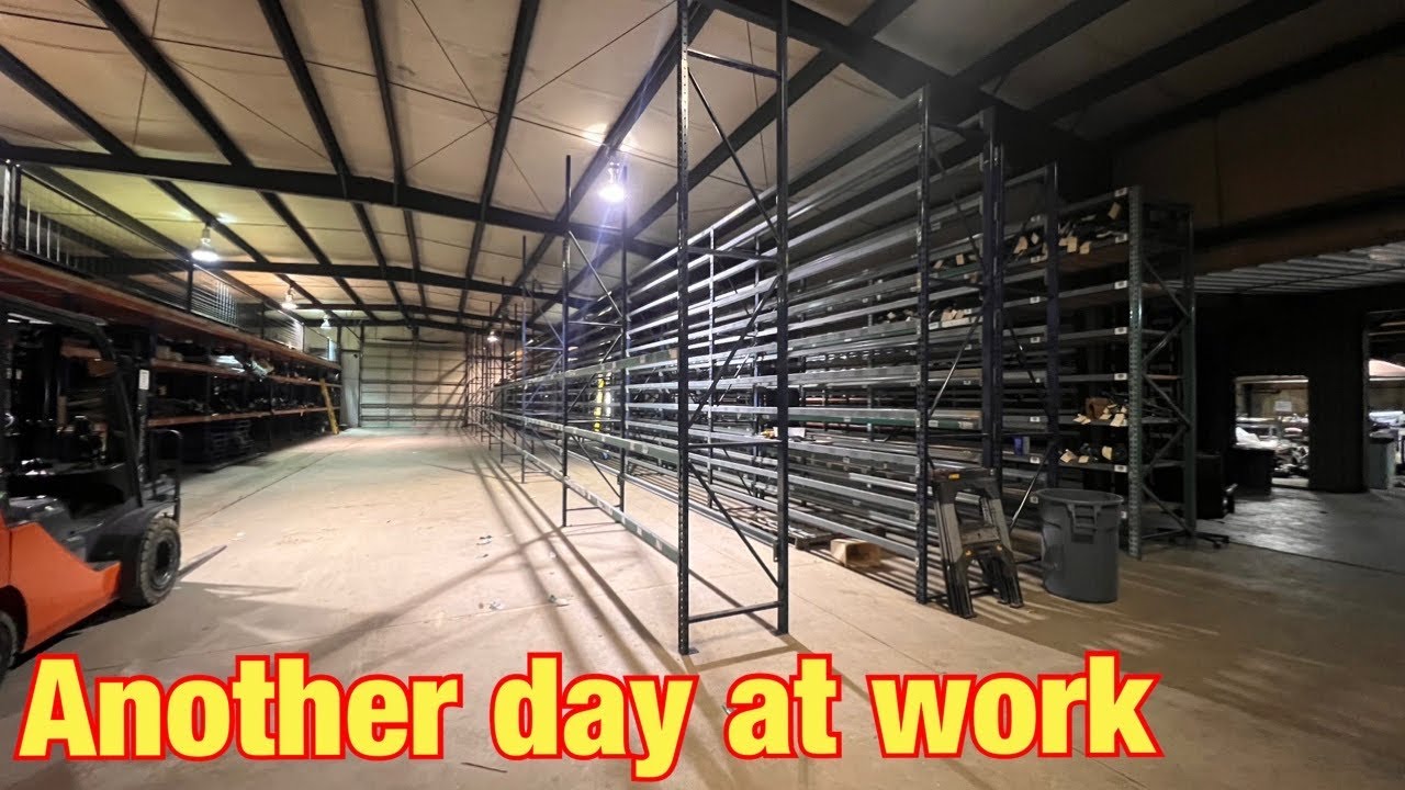 Setting up Warehouse Shelving | eBay Used Auto Parts |