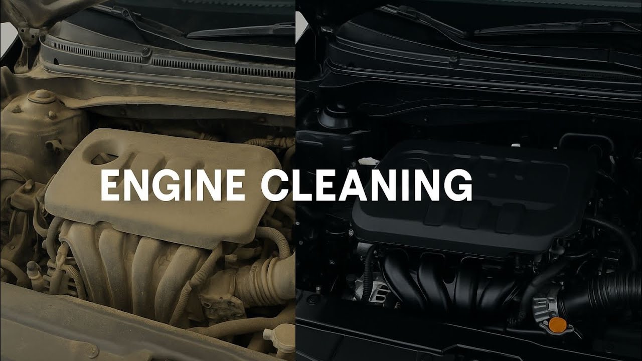 Engine cleaning with steam wash.