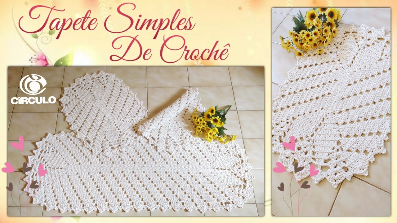 🌼 Tapete Simples e facil de Crochê . ( jogo de Cozinha).  Por Vanessa Marcondes.