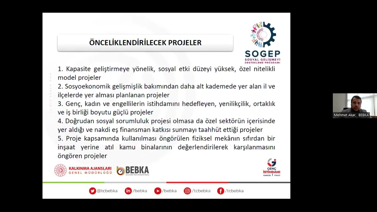 2023 Yılı Sosyal Gelişmeyi Destekleme Programı (SOGEP) Bilgilendirme Webinarı