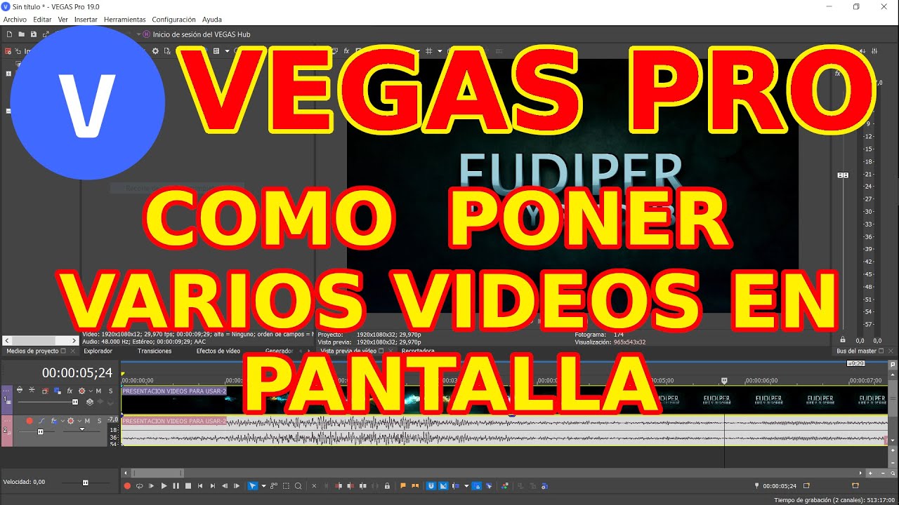 Como poner VARIOS VIDEOS EN PANTALLA en VEGAS PRO